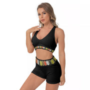 Unity Wear Black All-Over Print Women's Sports Bra Suit