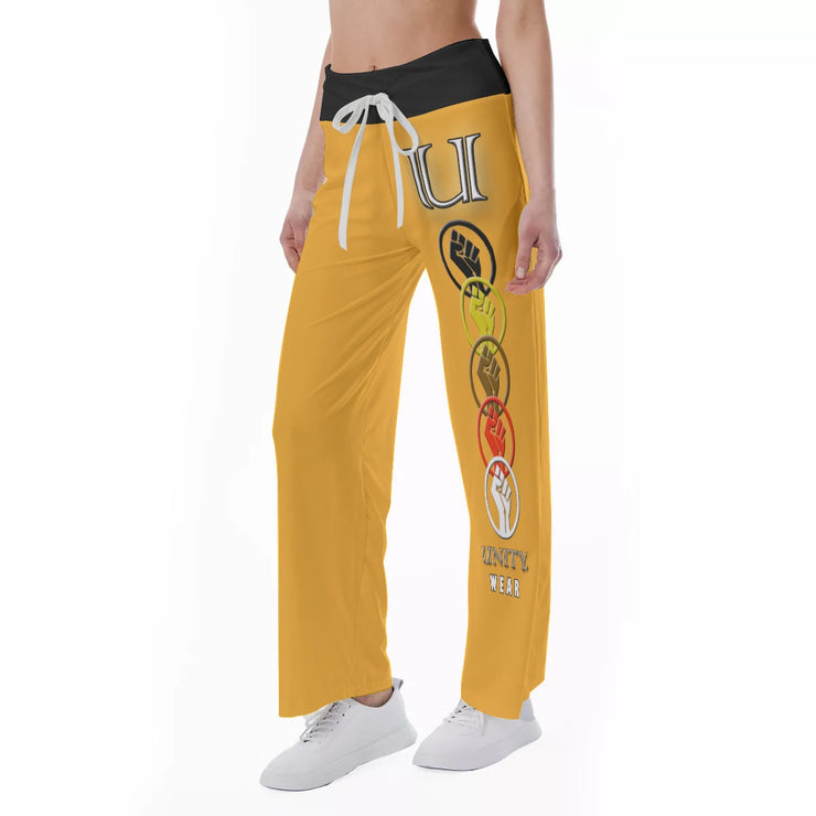Unity Wear Gold Women's High-Waisted Straight-Leg Trousers