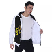 Unity Wear Black with White Sleeve Fleece Zip-Up Pouch Hoodie