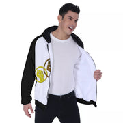 Unity Wear White  with Black Sleeve Fleece Zip-Up Hoodie with Pockets