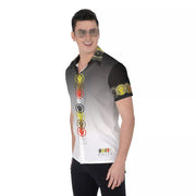 Unity Wear Black Short Sleeve Grey-Dation Full Print Button Up Shirt