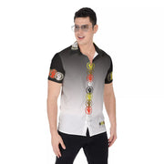 Unity Wear Black Short Sleeve Grey-Dation Full Print Button Up Shirt