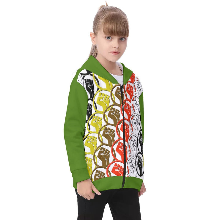 Unity Wear Kid's Unisex White on Green Hoodies