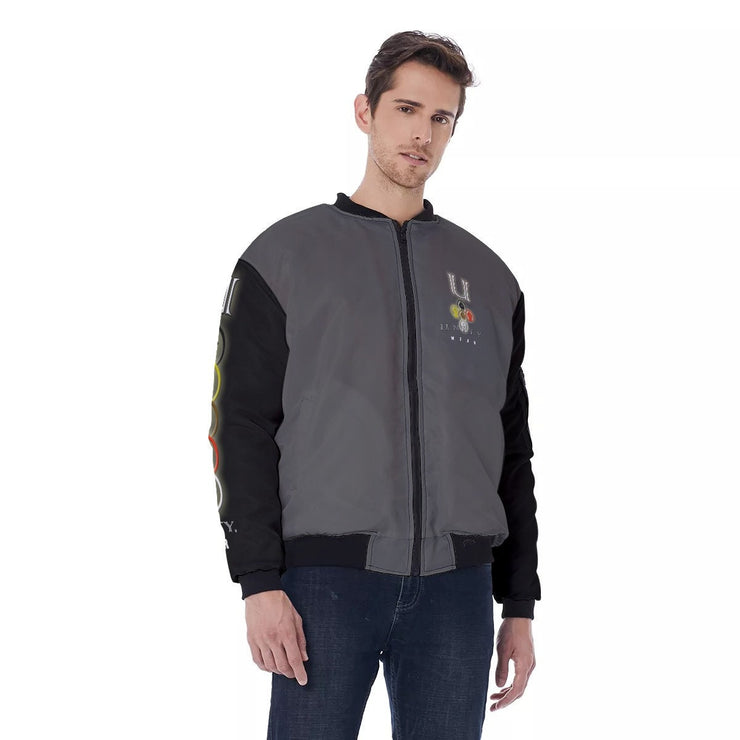 Unity Wear Charcoal Grey with Black Sleeves Men's Bomber Jacket