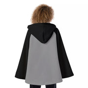 Unity Wear Grey Women's Black Sleeves and Black Hooded Flared Coat