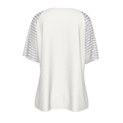 Unity Wear Women's White Deep V-Neck Raglan Sleeve T-Shirt