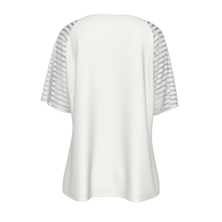 Unity Wear Women's White Deep V-Neck Raglan Sleeve T-Shirt