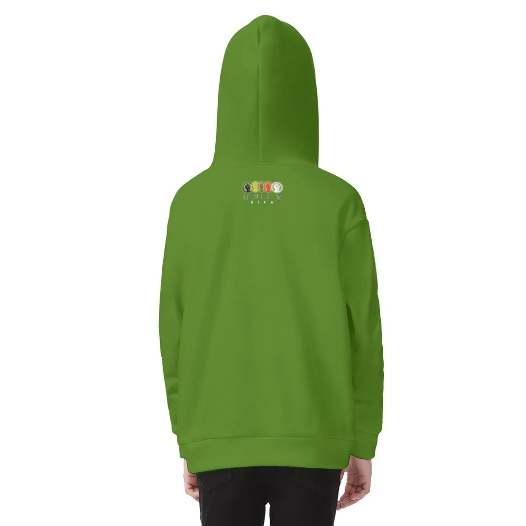 Unity Wear Kid's Unisex White on Green Hoodies