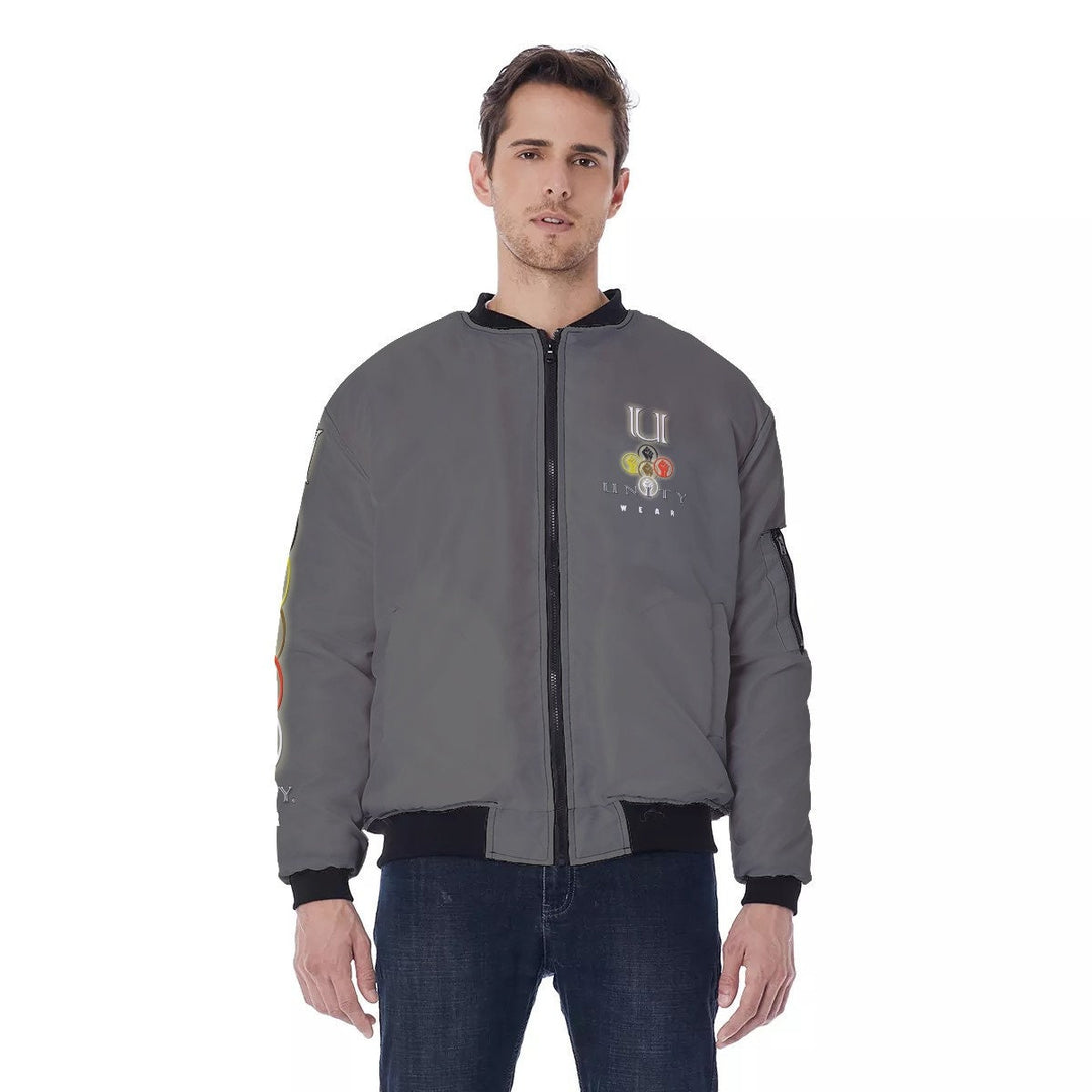 Unity Wear Cross Charcoal Grey Men's Bomber Jacket