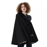 Unity Wear Women's Black Hooded Flared Coat