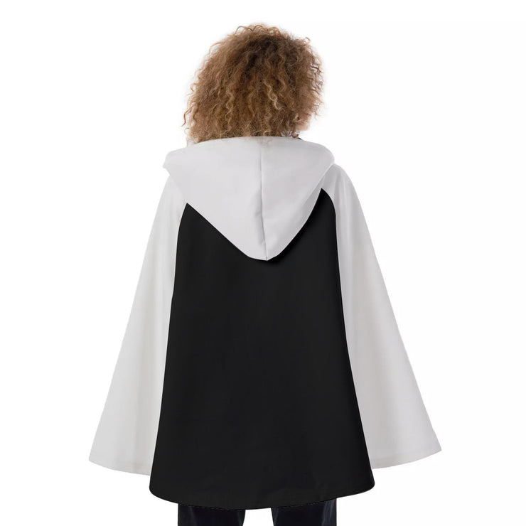 Unity Wear Women's Black and White Hooded Flared Coat