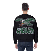 Men's Philadelphia Eagles All Black Old School Eagles Bomber Jacket