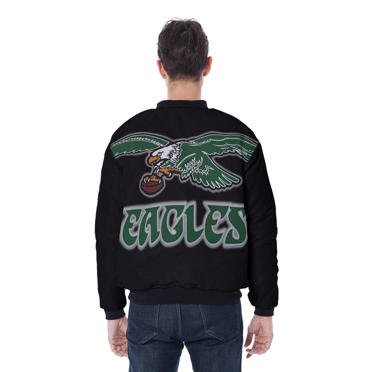 Men's Philadelphia Eagles All Black Old School Eagles Bomber Jacket