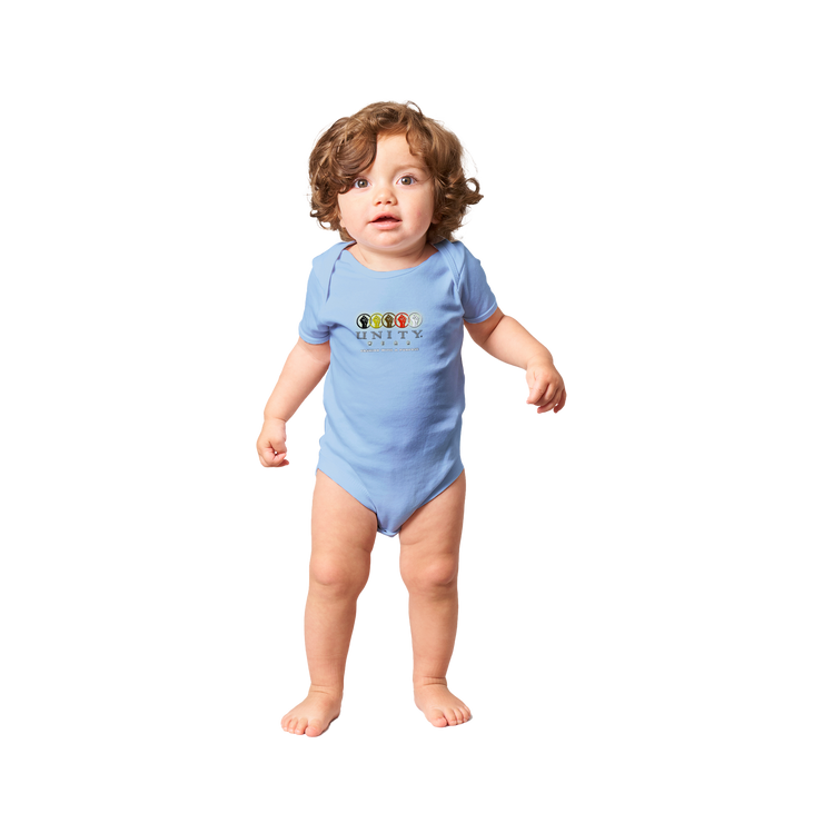 Unity Wear Baby Short Sleeve Bodysuit in Multi-Colors